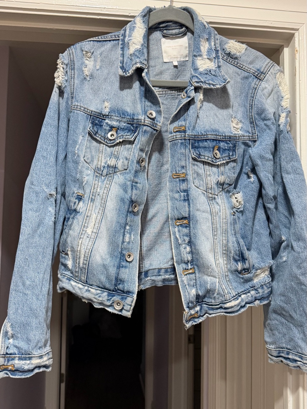 Zara Light Blue Washed Denim Jacket